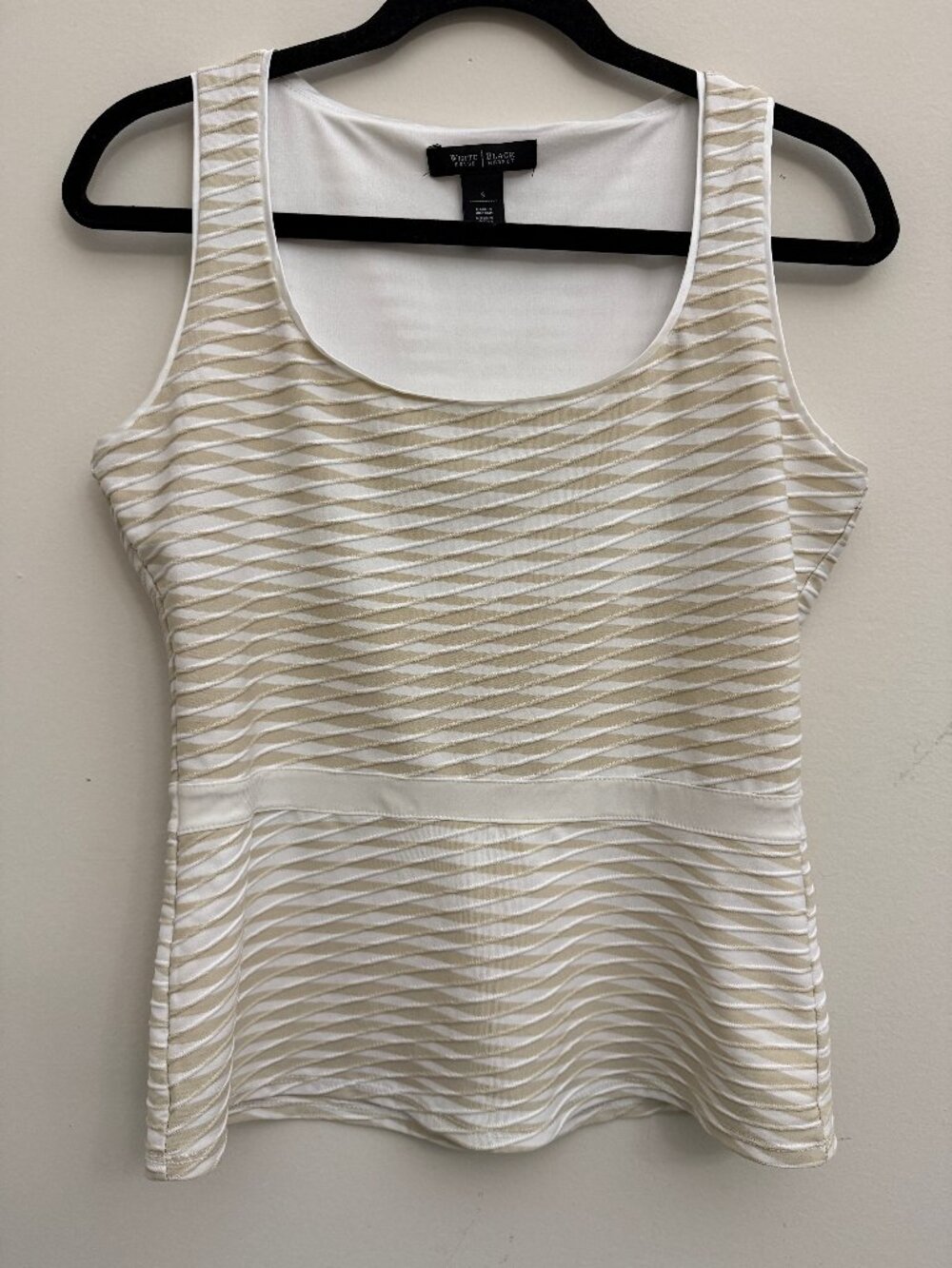 White & Brown Textured Sleeveless Tank - WHBM White House Black Market Size Sm